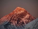 Gokyo Ri 05-4 Everest North Face and Southwest Face Close Up From Gokyo Ri At Sunset Mount Everest glows in the last rays of sun from Gokyo Ri.